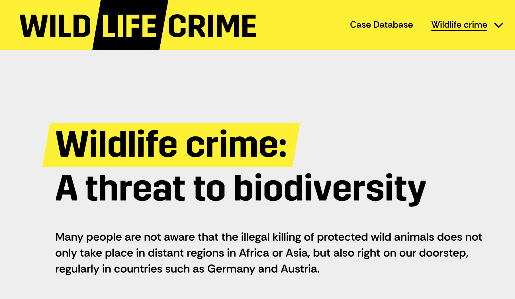Useful Resource – WildlifeCrime.info